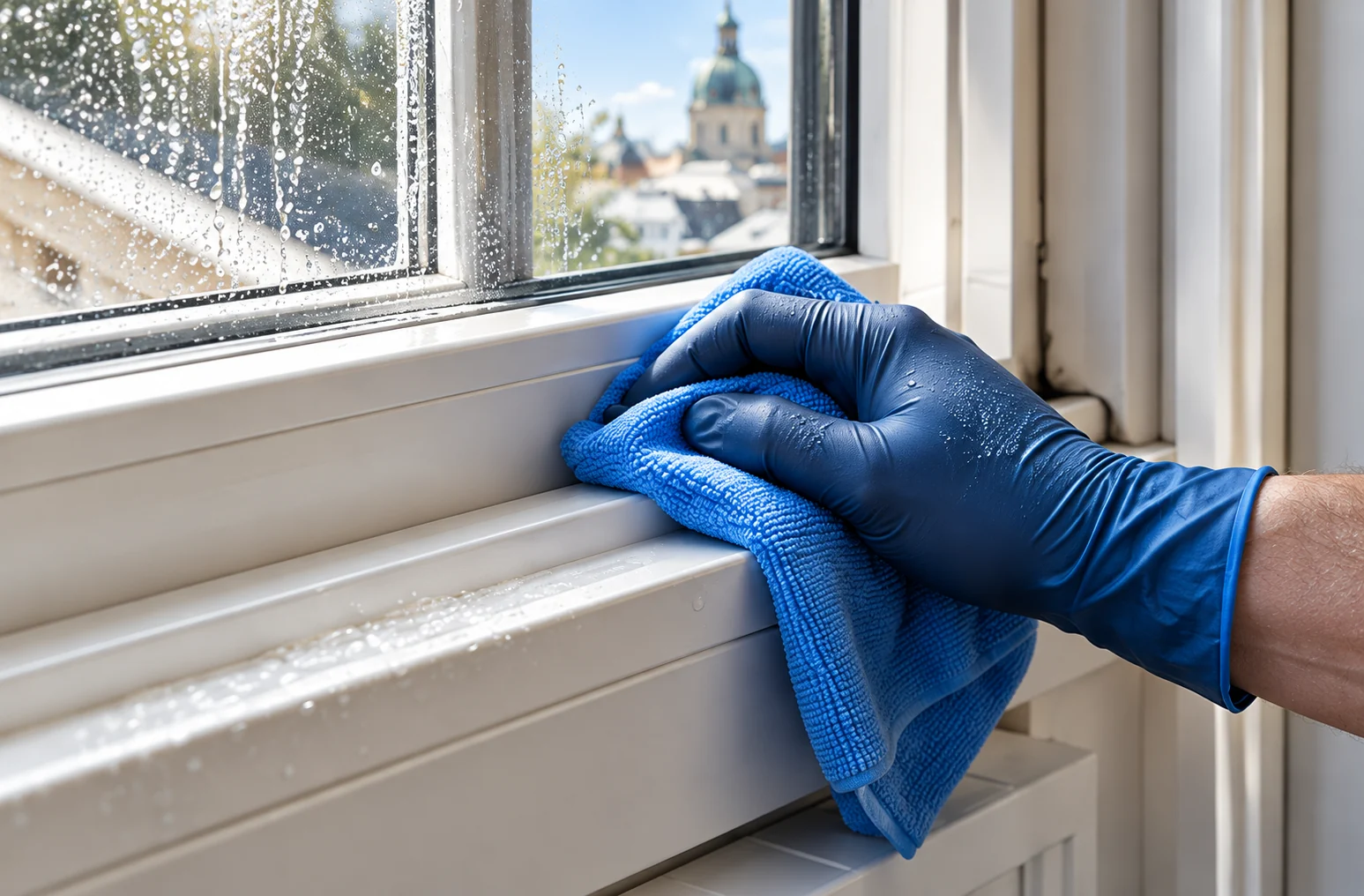 Rahmen- und Falzreinigung eines Fensters in Wien